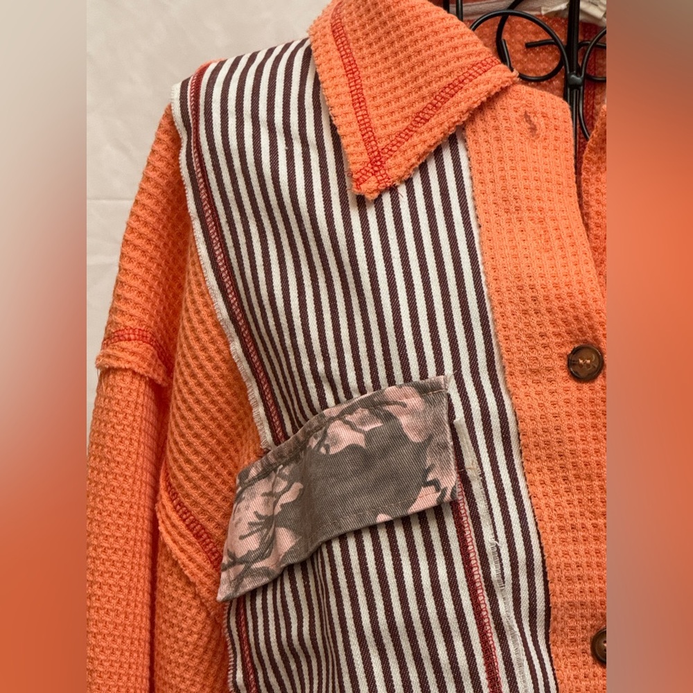 273 - Pol Orange Camo Patchwork Shacket - image 2